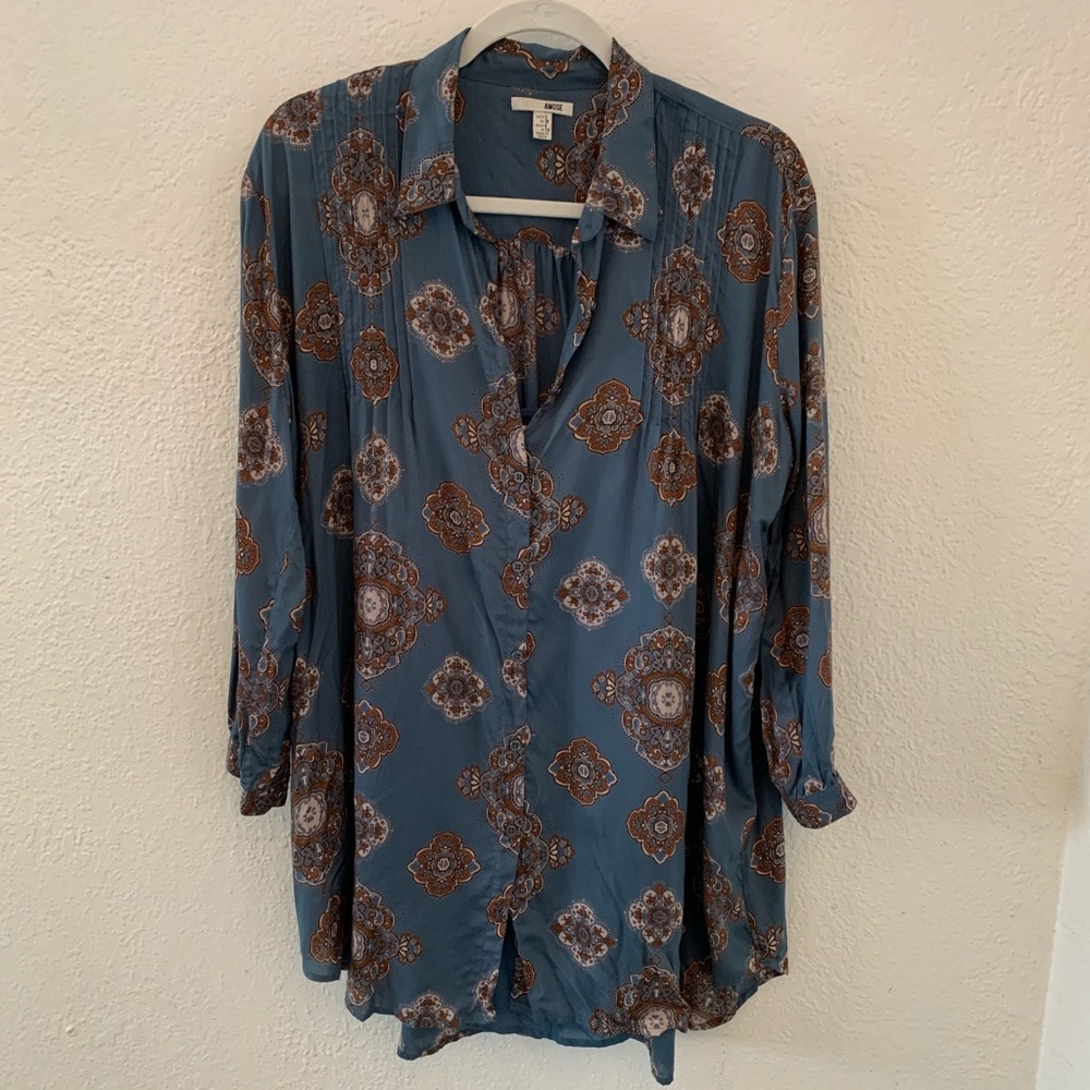 Amuse Society mini long sleeve shirt dress